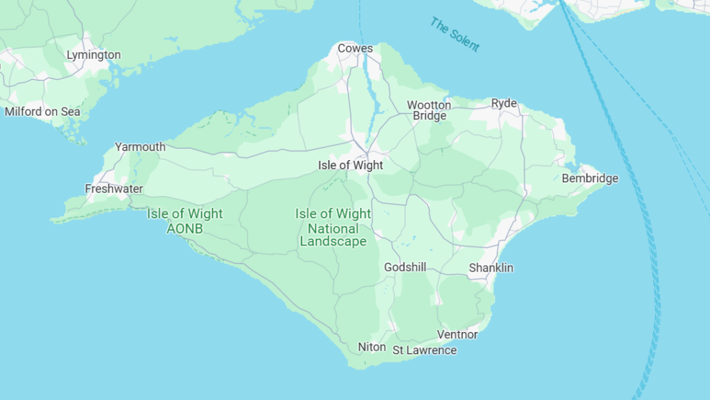 Map of the Isle of Wight Tourist Places